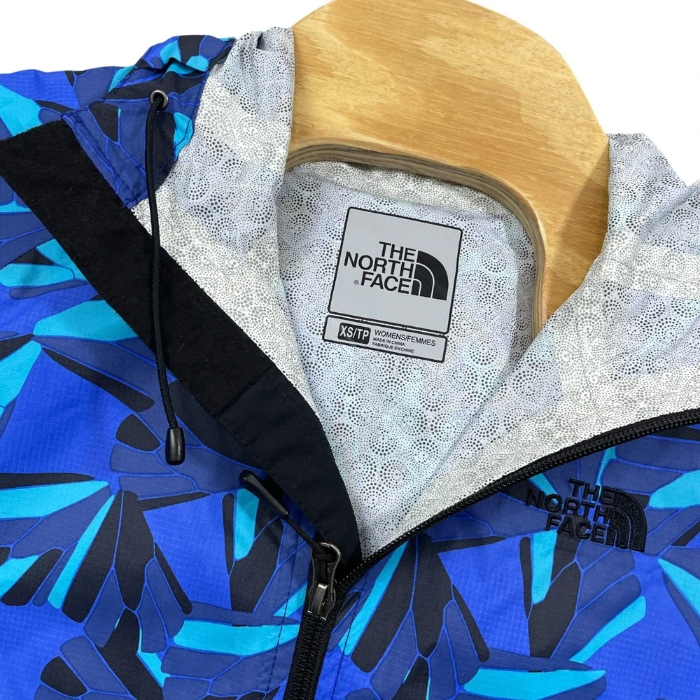 The North Face‎ NyVent Rain Jacket Womens XS Blue Abstract 100% Nylon